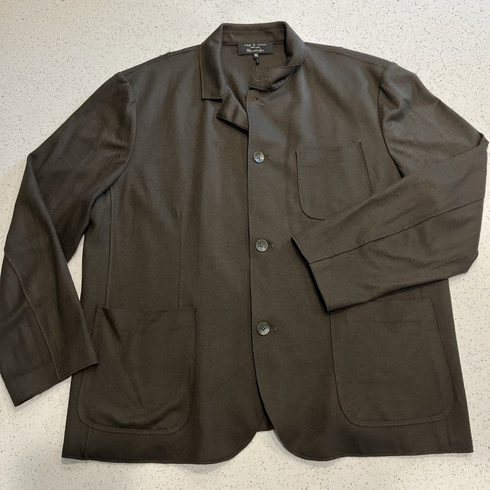rag & bone Mens Prospect‎ Japanese Wool Cardigan Size XXL Green